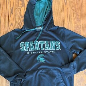 Colosseum Black and Green Hooded Pullover